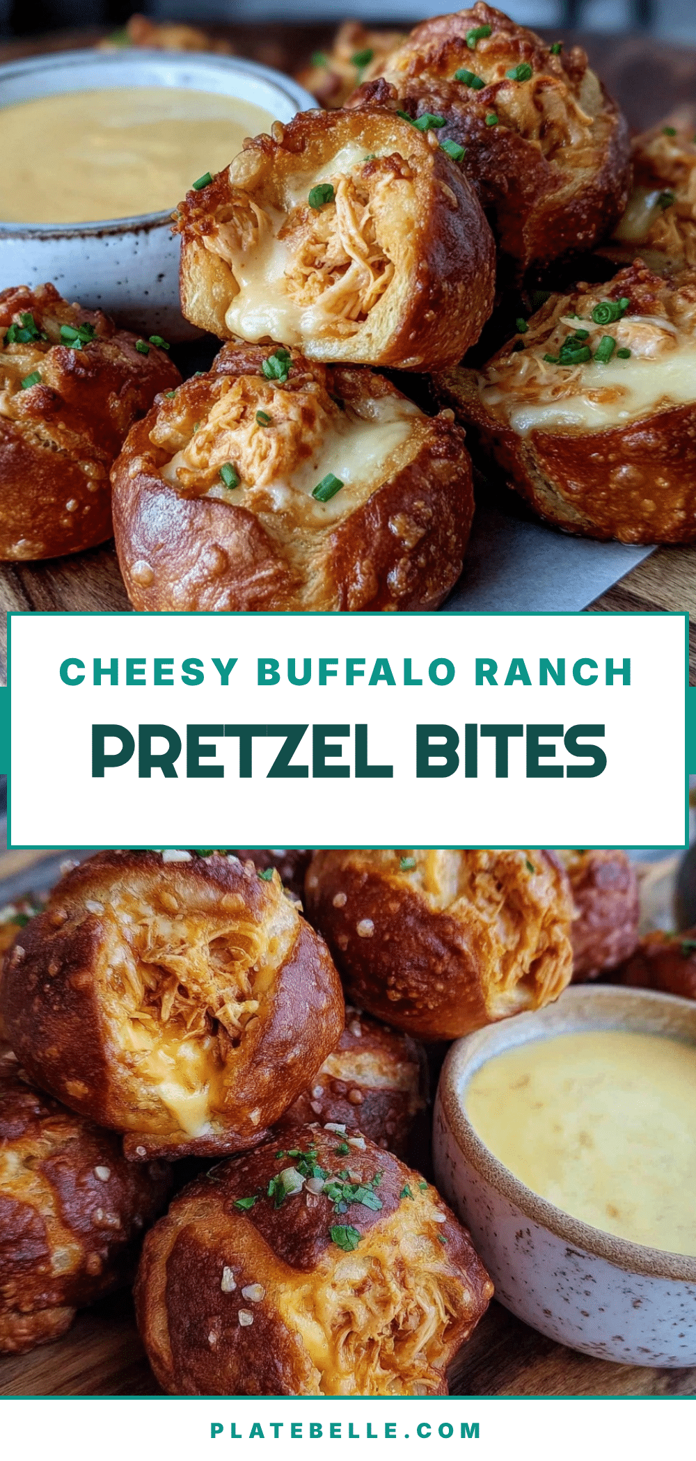 buffalo ranch chicken dip pretzel bites recipe
