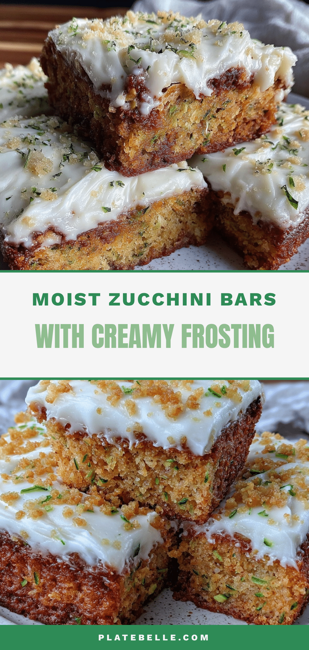 cream cheese frosted zucchini bars recipe