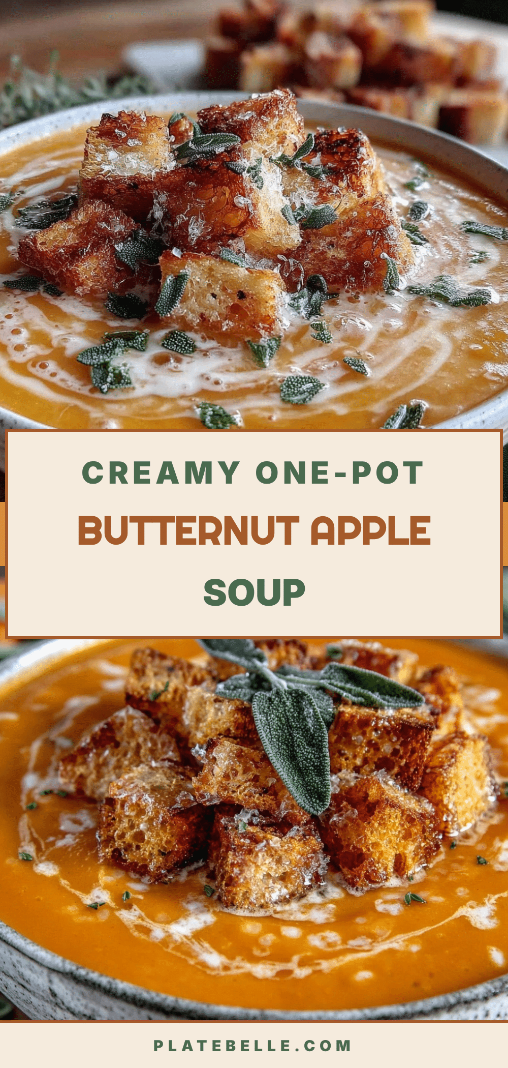 creamy one-pot butternut squash and apple soup recipe