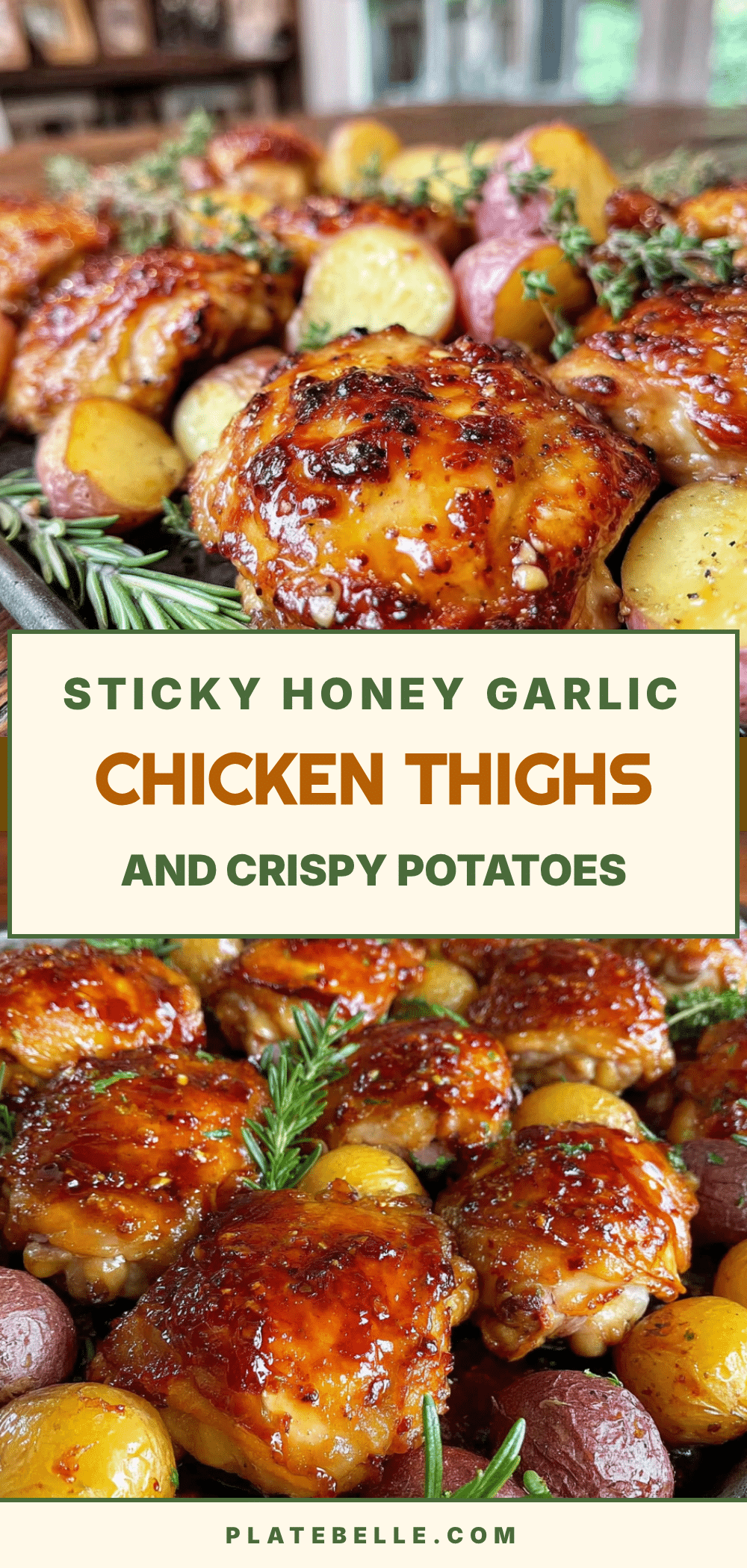 crispy sheet pan honey garlic chicken thighs recipe