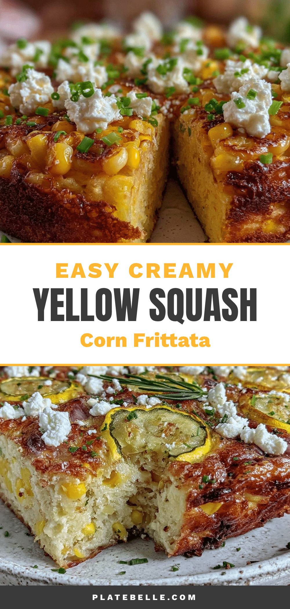 Easy Creamy Yellow Squash and Corn Frittata recipe