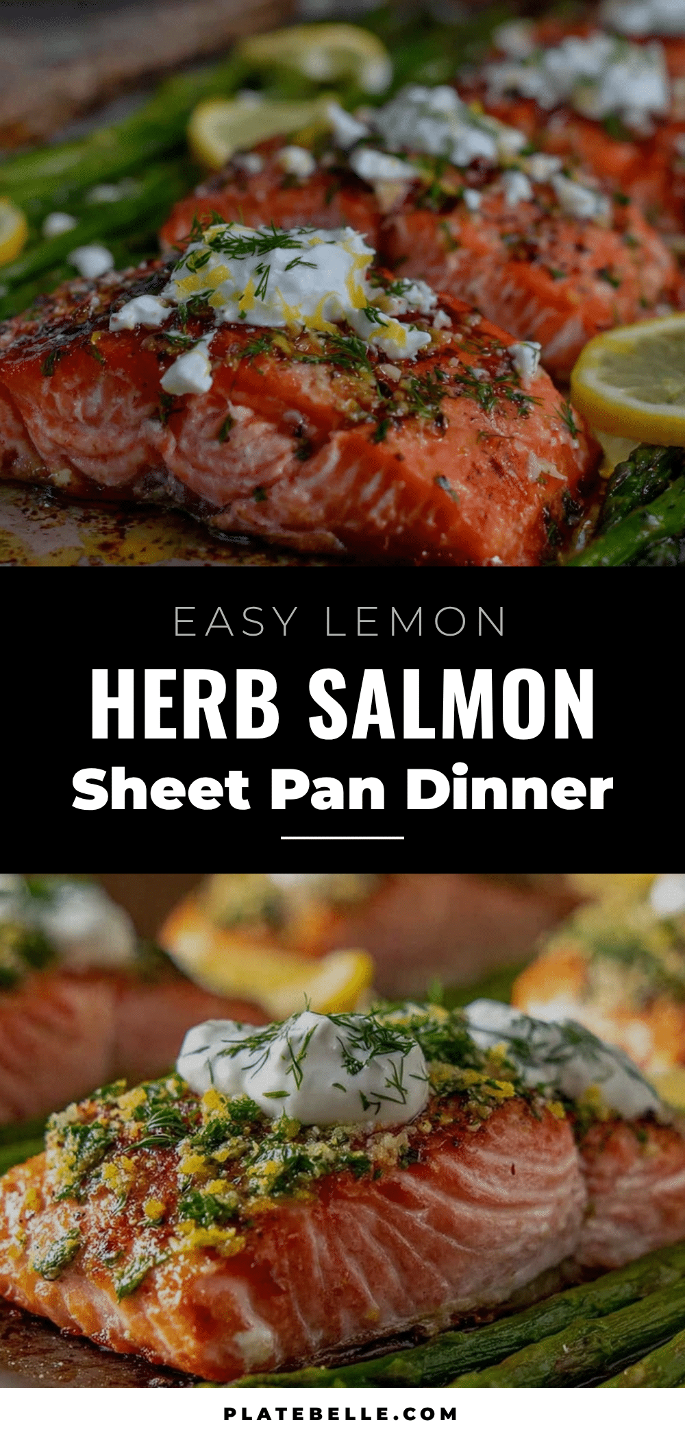easy lemon herb salmon sheet pan dinner recipe
