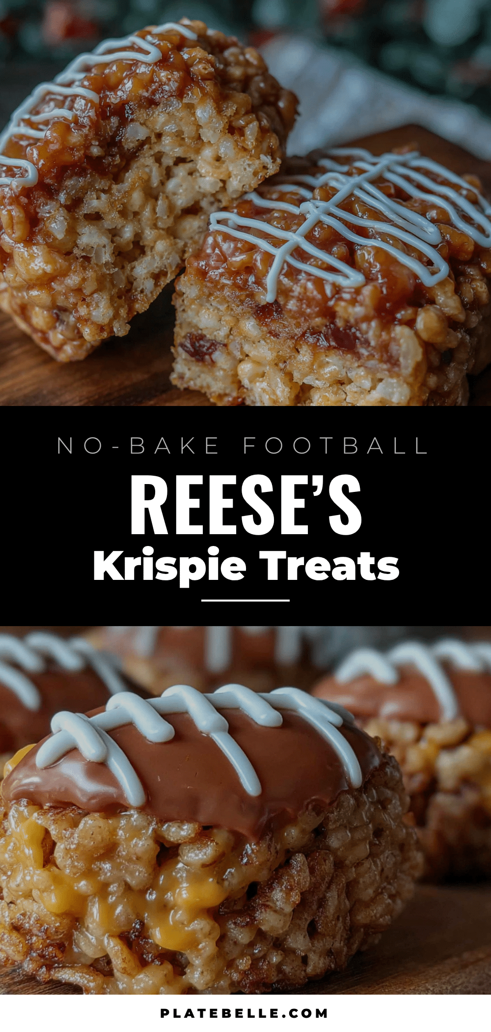 football-shaped reeses rice krispie treats recipe