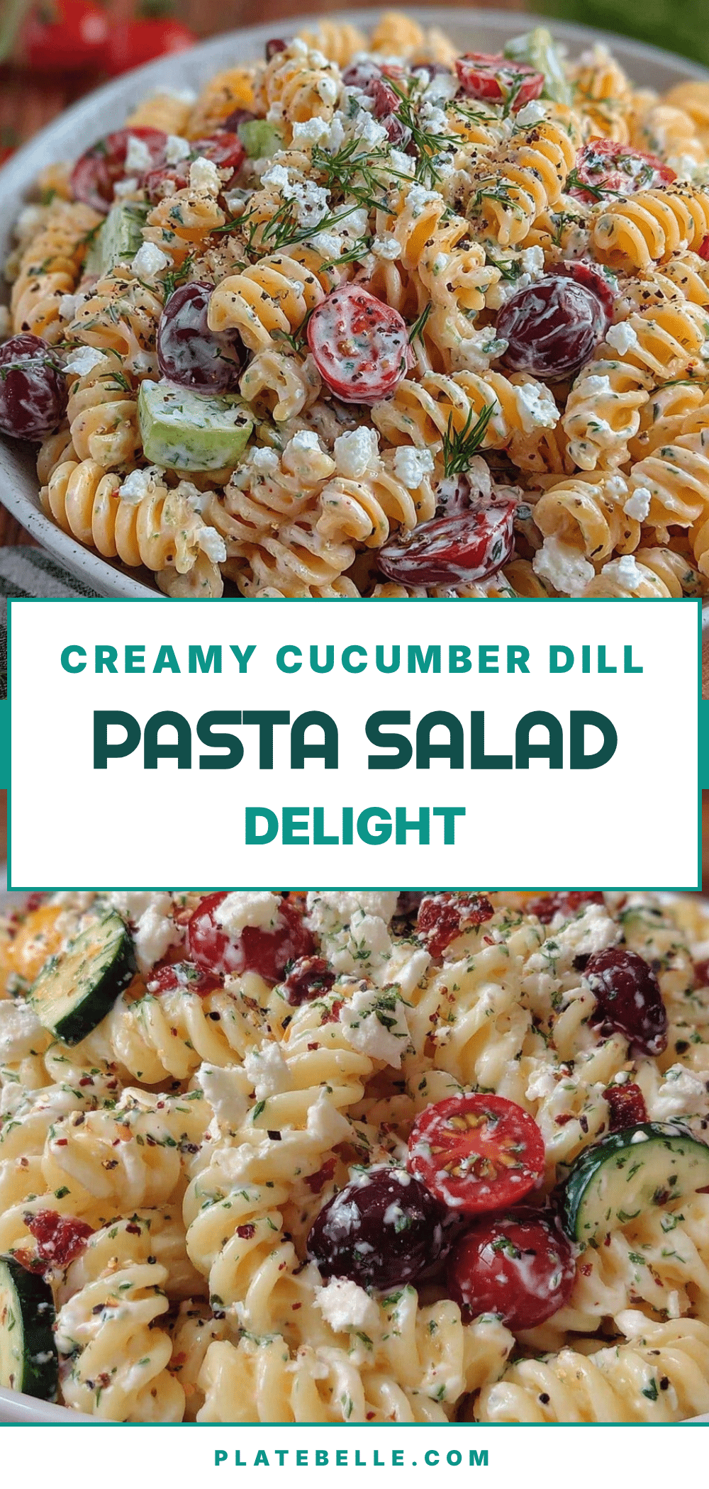 fresh creamy cucumber dill pasta salad recipe