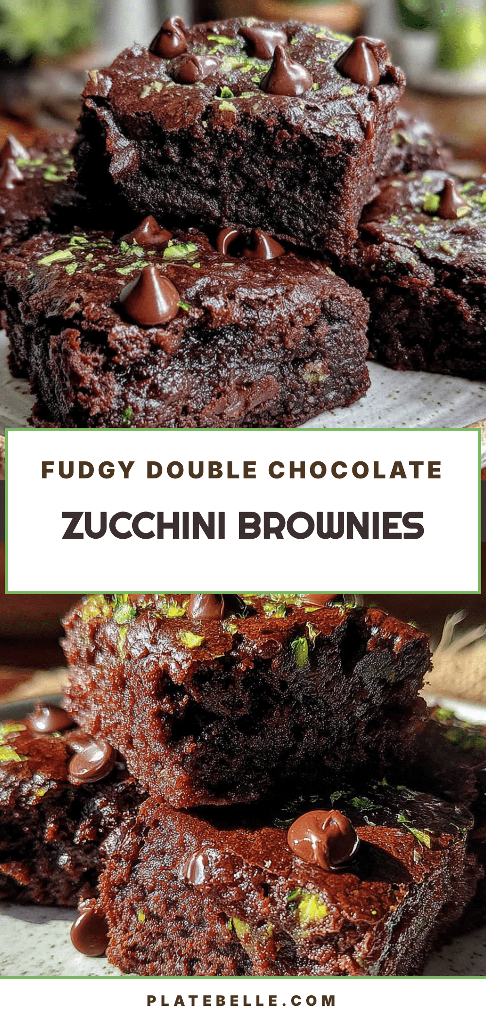 fudgy double chocolate zucchini brownies recipe