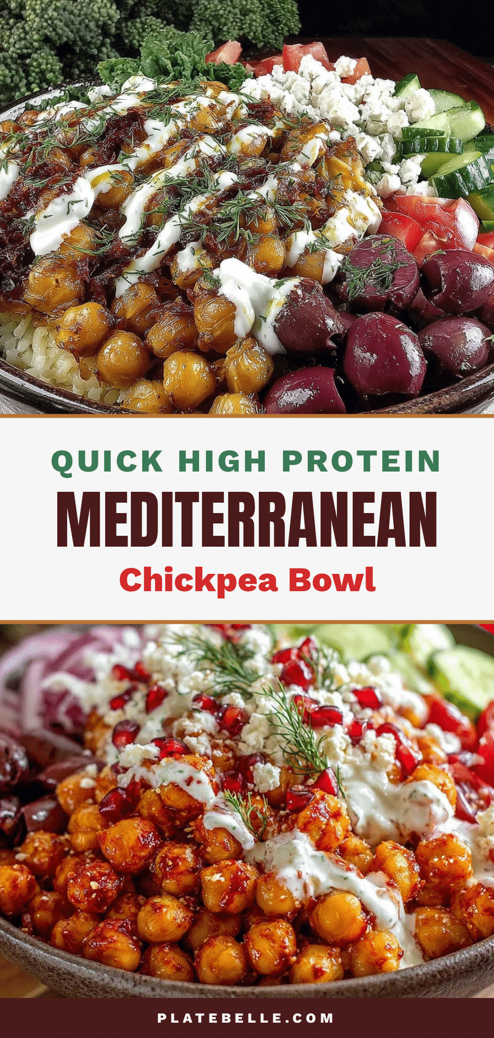 high protein mediterranean chickpea bowl recipe