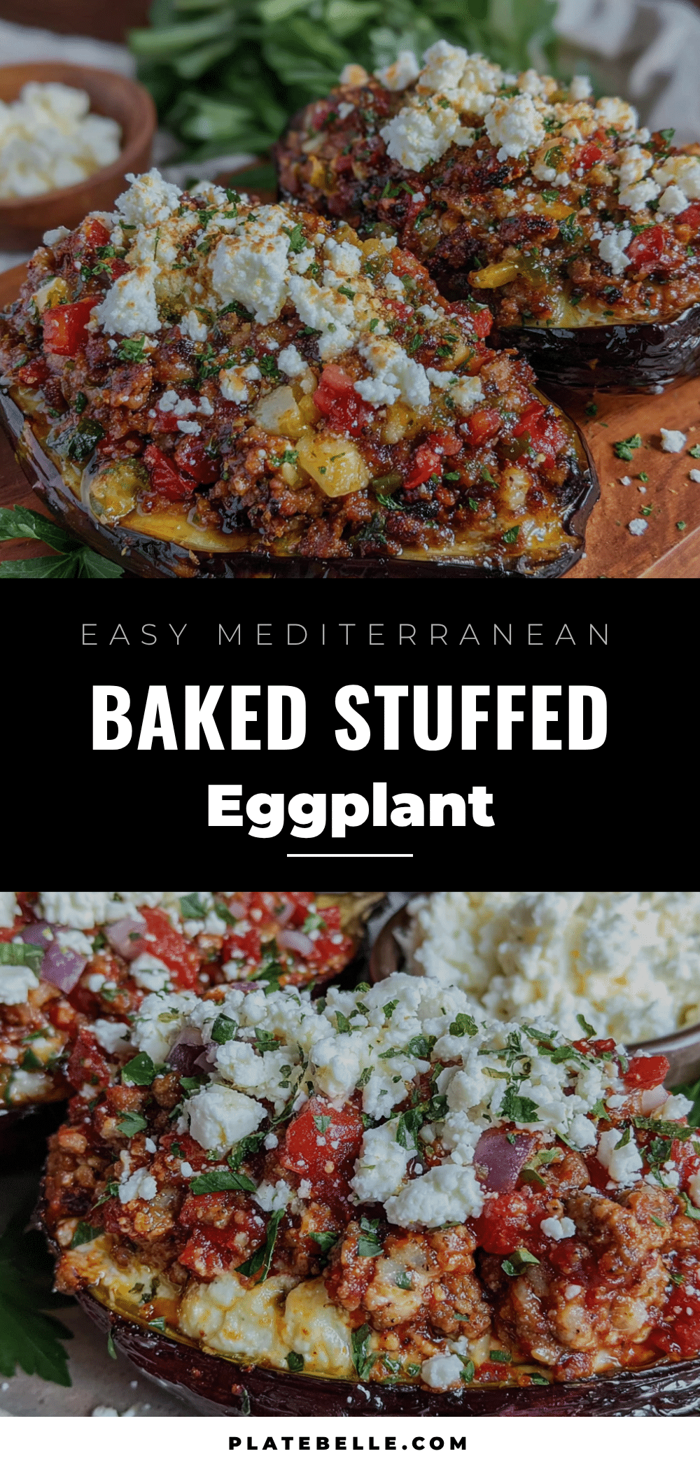 Mediterranean baked stuffed eggplant recipe