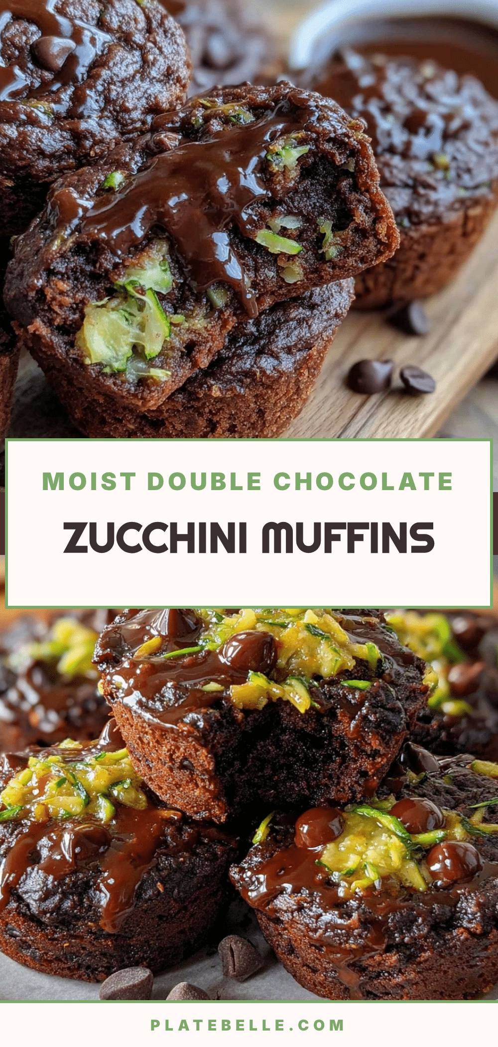 moist double chocolate chip zucchini muffins recipe