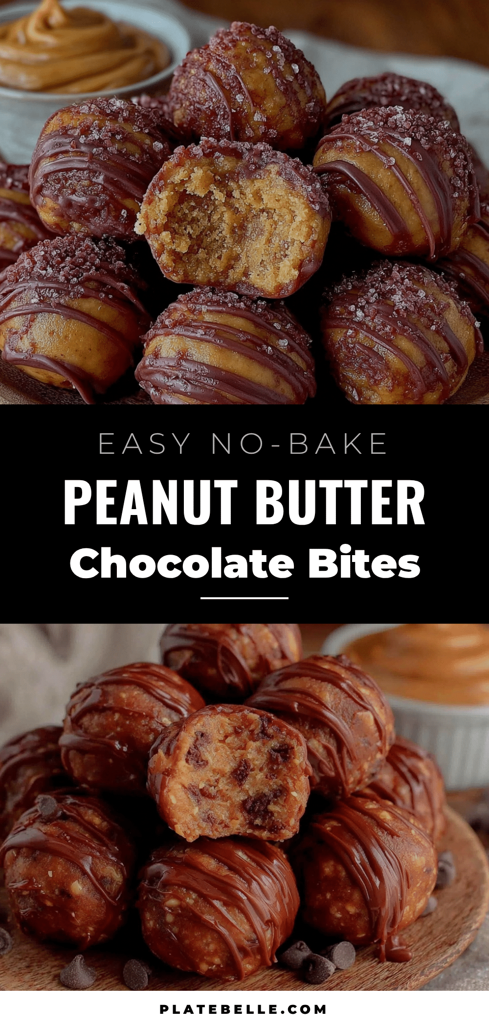 no-bake peanut butter chocolate protein bites recipe