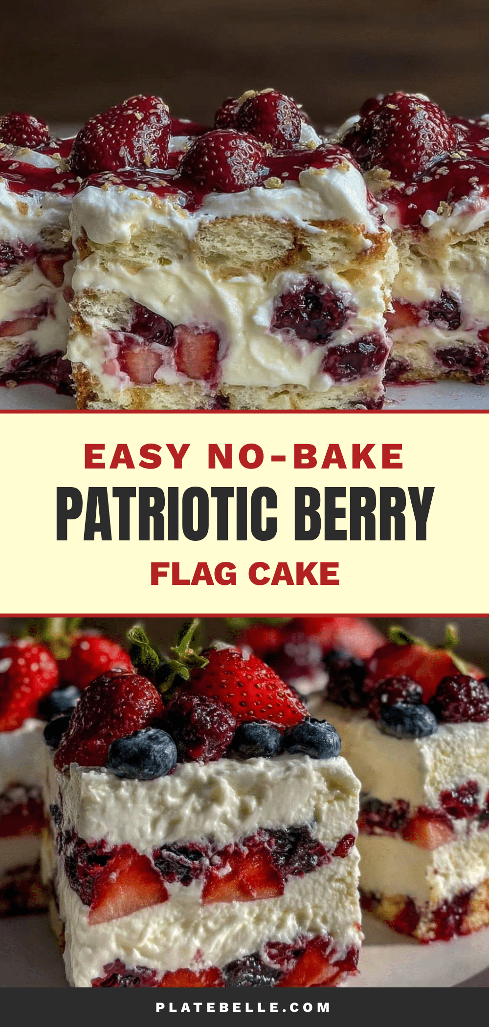 no bake strawberry blueberry icebox cake recipe
