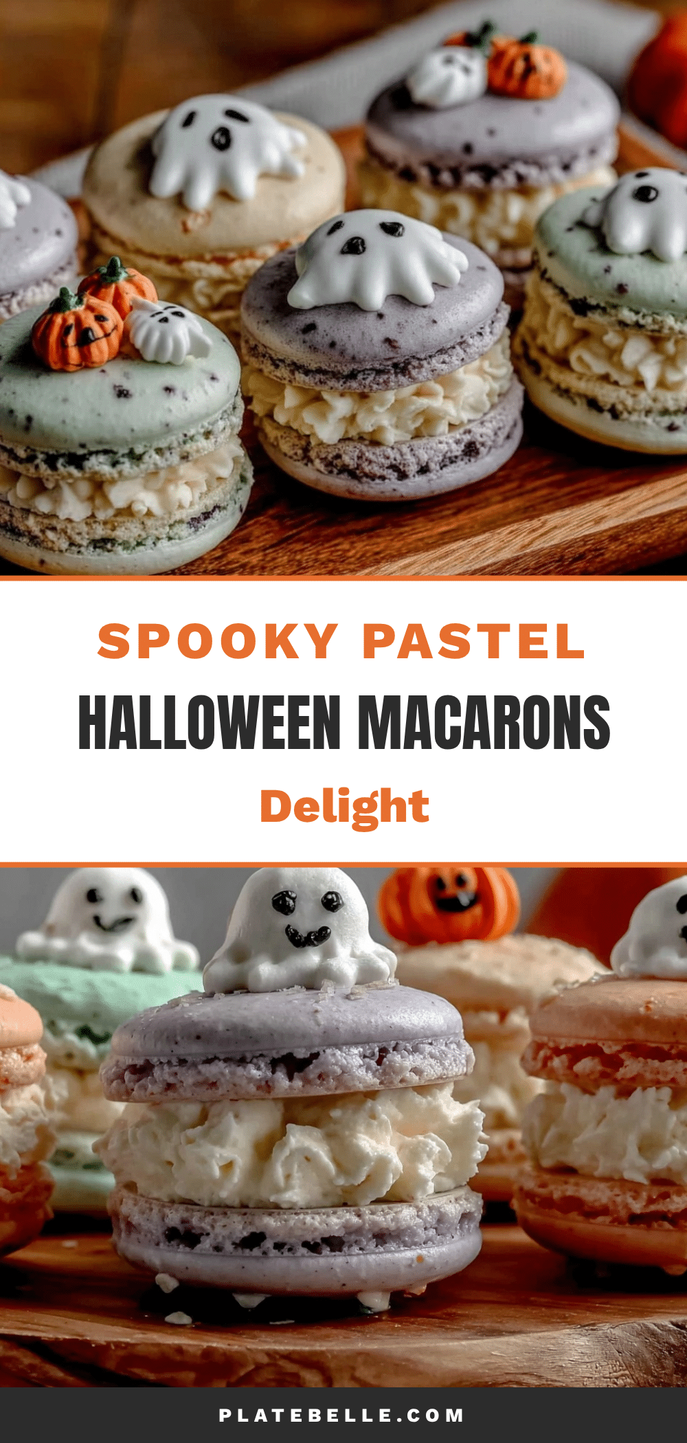 pastel Halloween macarons recipe