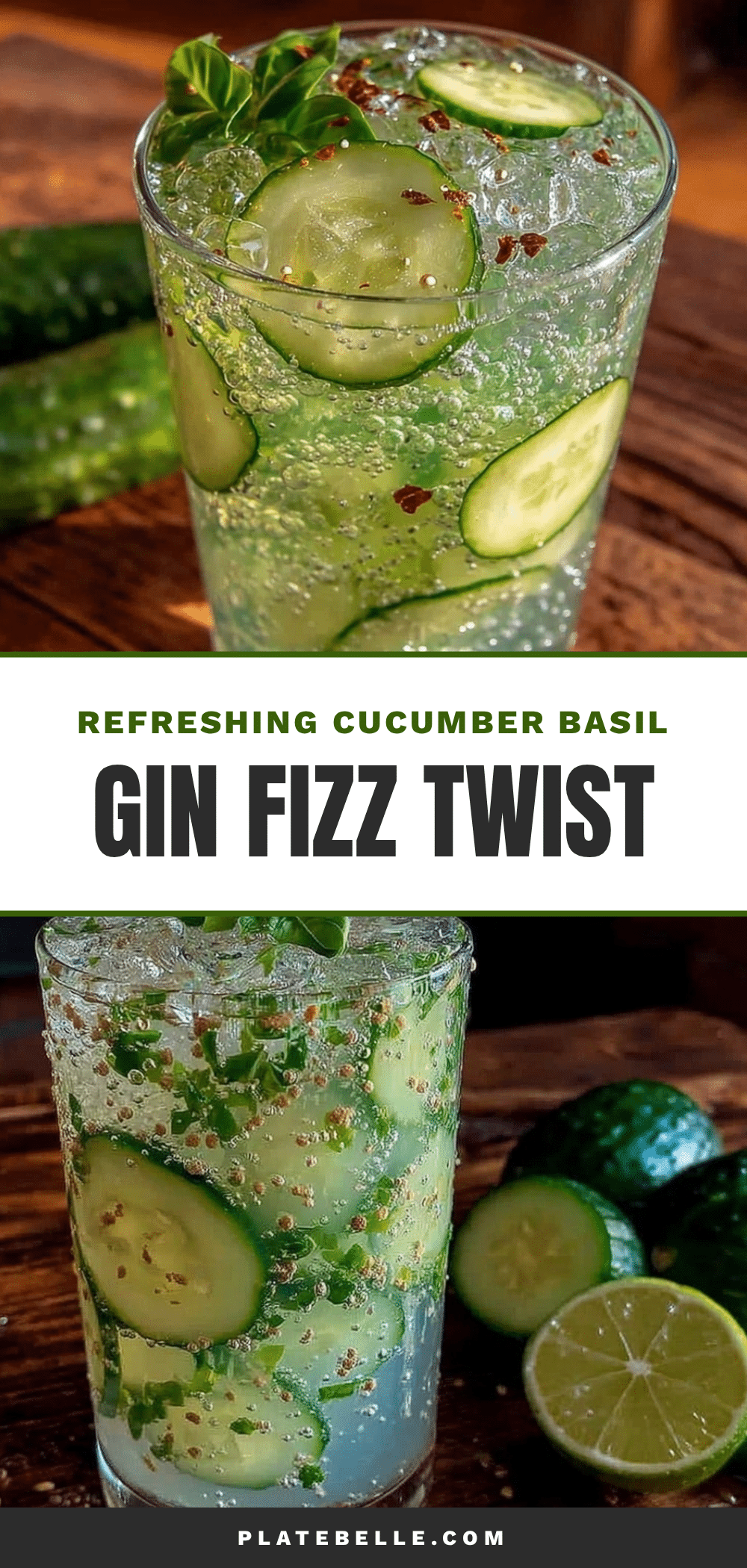 Refreshing Cucumber Basil Gin Fizz recipe