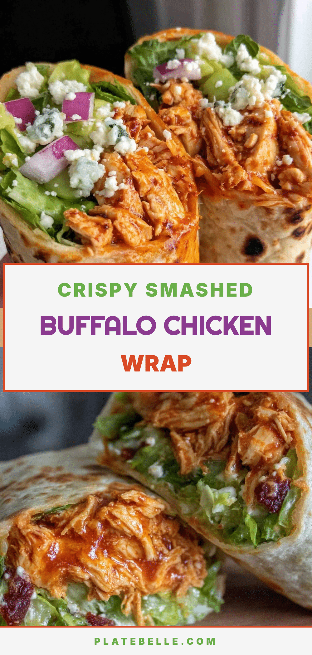 smashed buffalo chicken salad wrap recipe