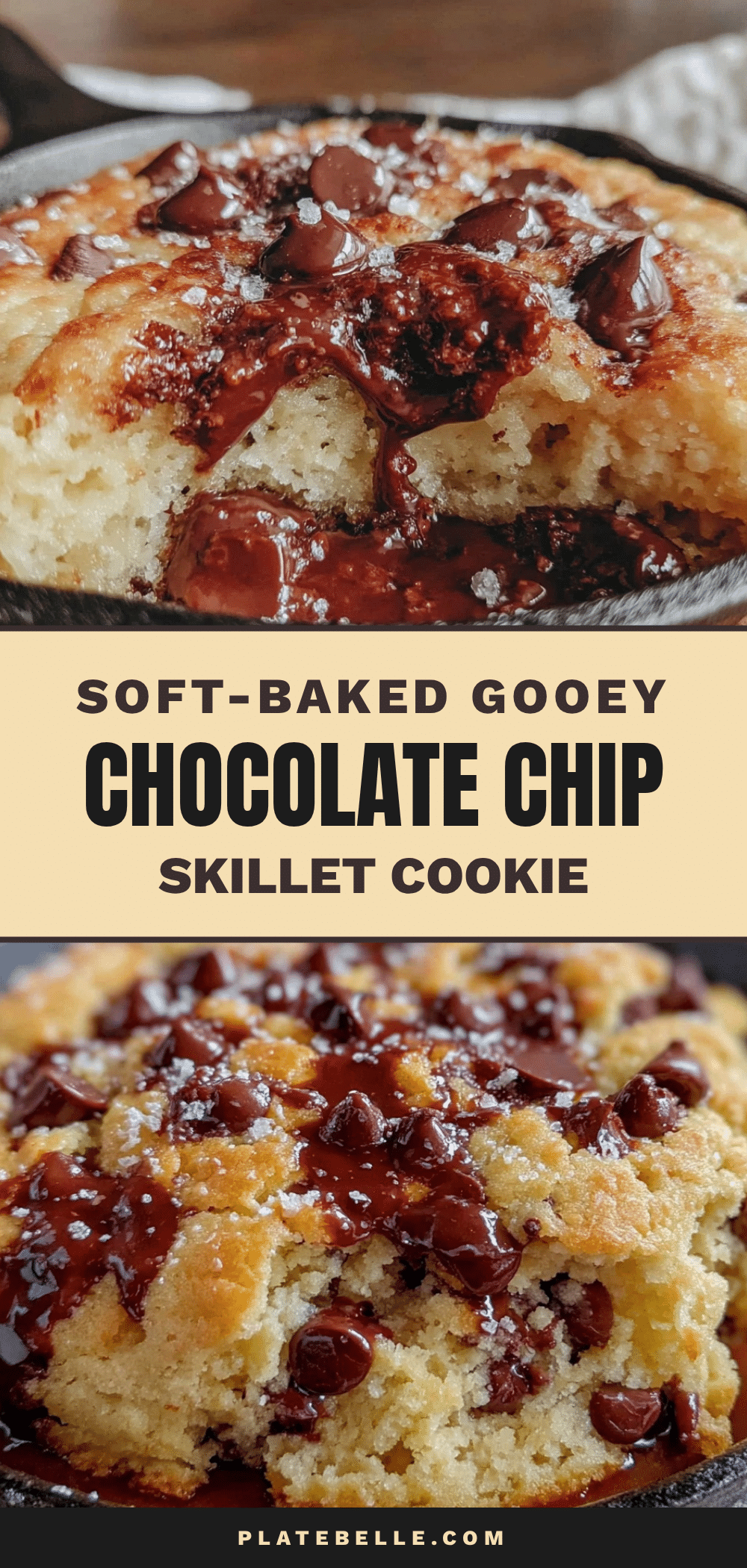 soft-baked chocolate chip skillet cookie recipe