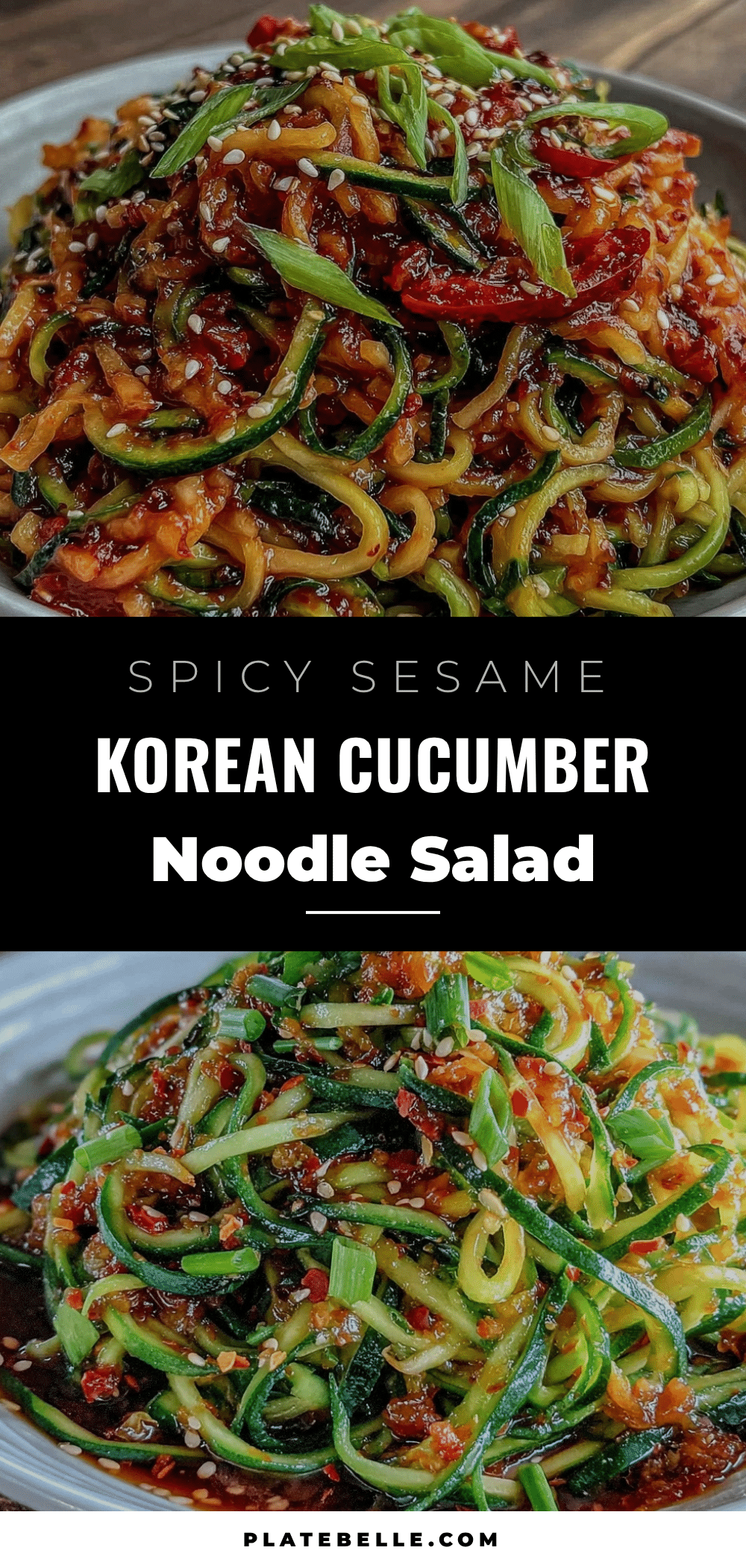 spicy sesame cucumber noodle salad recipe