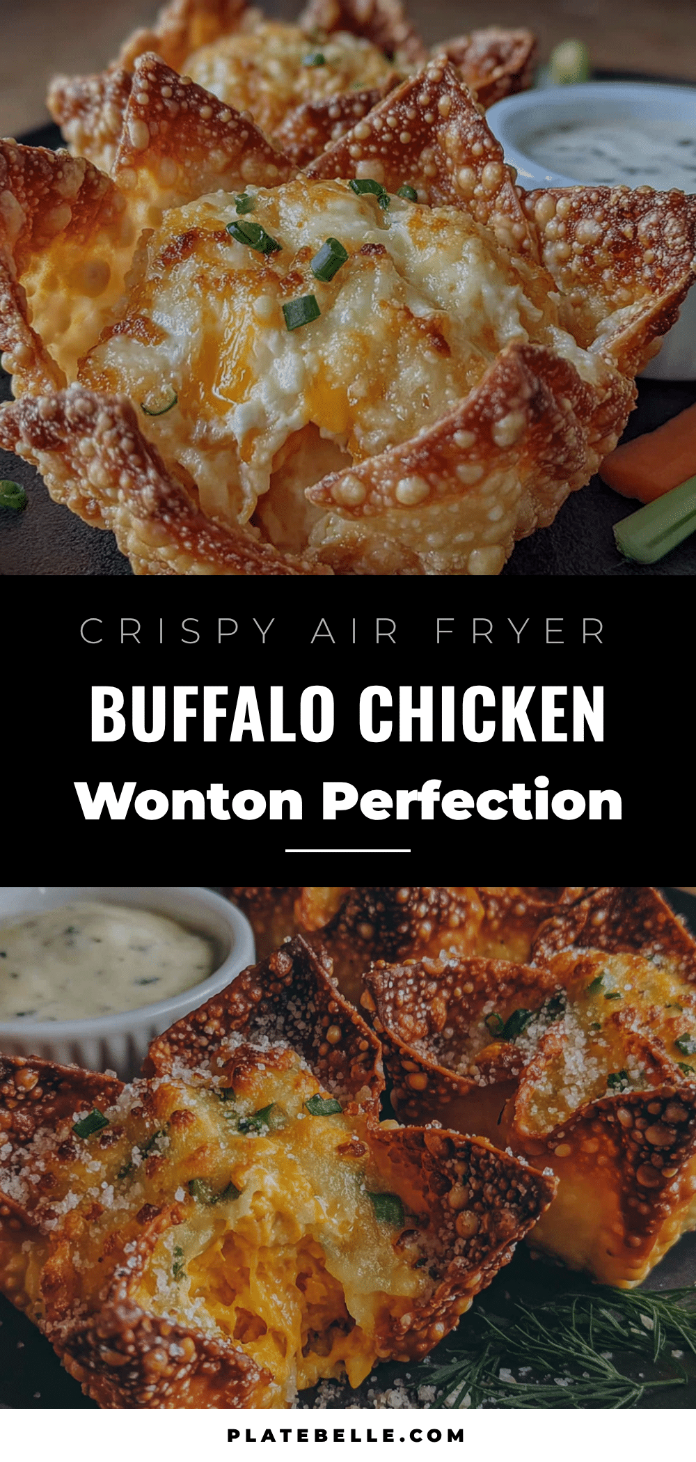 air fryer buffalo chicken dip wontons recipe