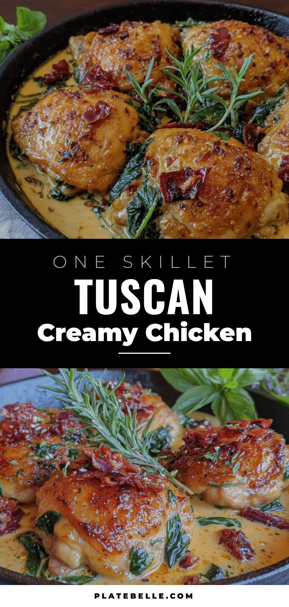 creamy tuscan chicken thighs one skillet recipe recipe