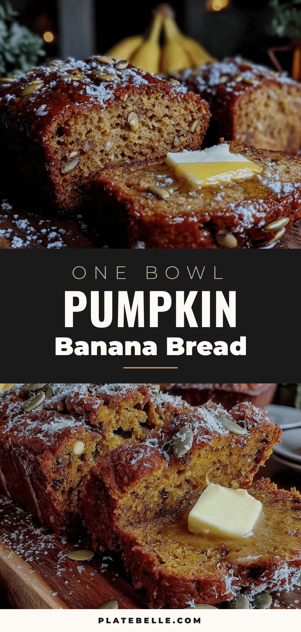 easy one-bowl pumpkin banana bread recipe