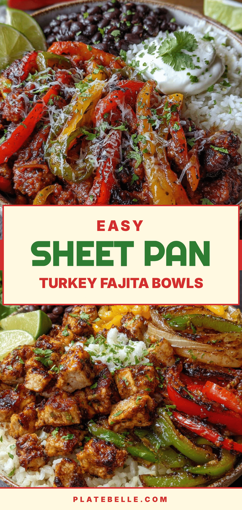 Easy Sheet Pan Ground Turkey Fajita Bowls recipe