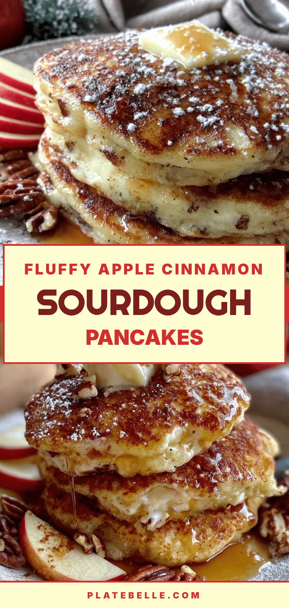 Fluffy Apple Cinnamon Sourdough Discard Pancakes recipe