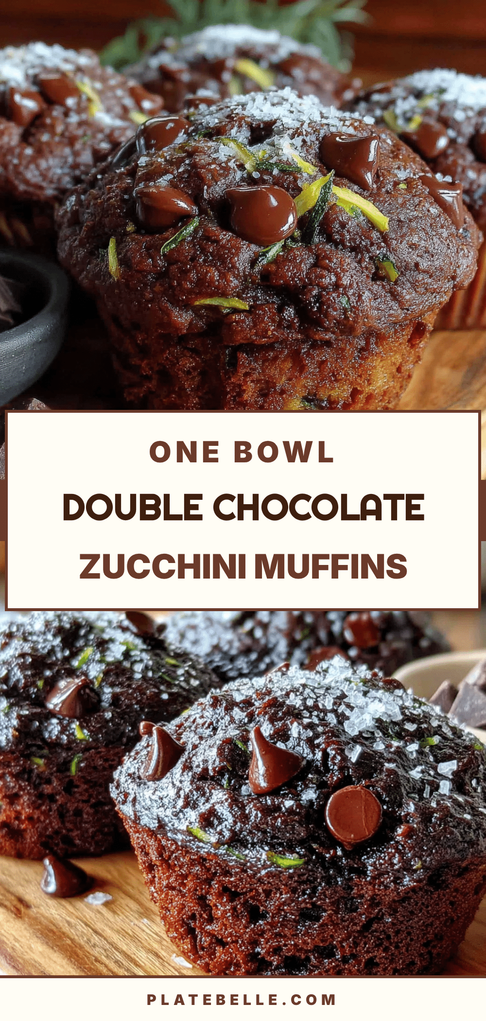 fudgy double chocolate chip zucchini muffins recipe
