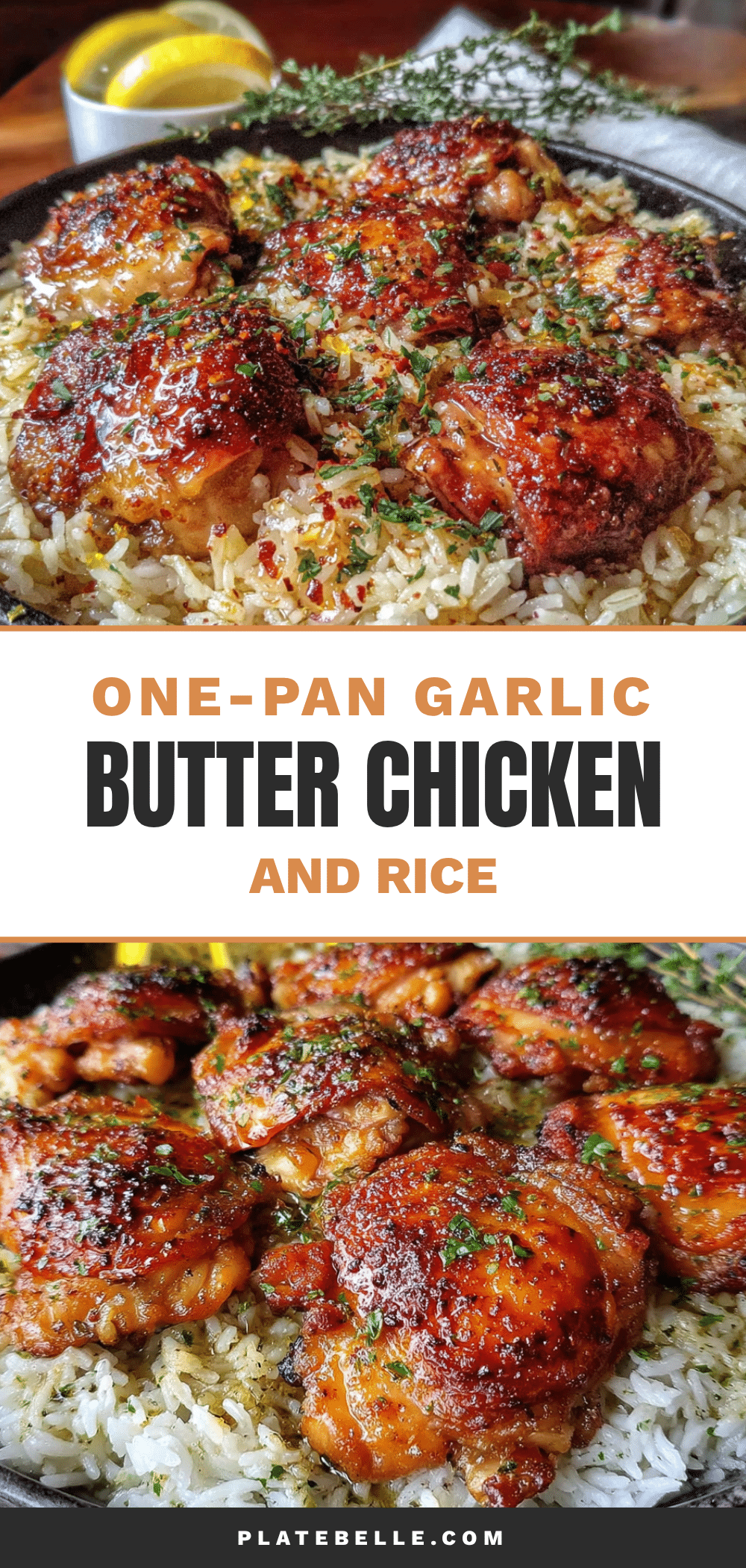 one-pan garlic butter chicken and rice recipe