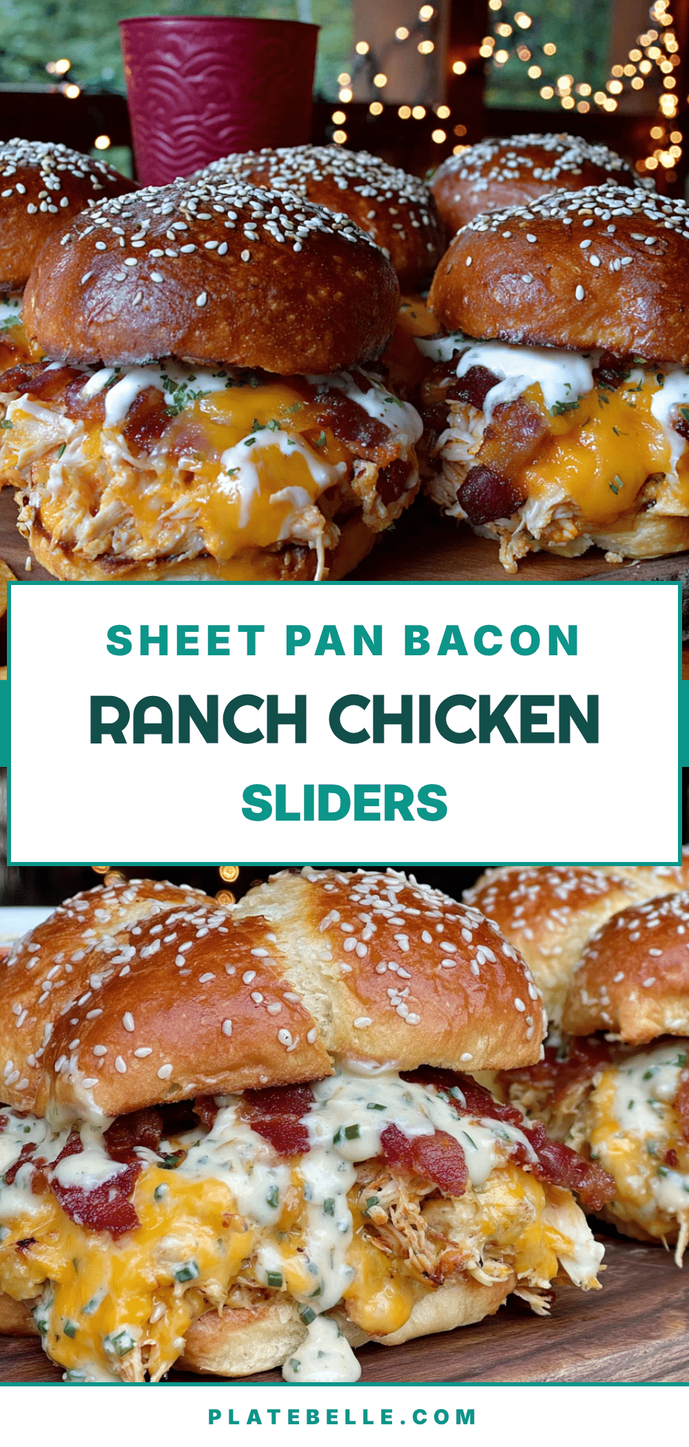 Sheet pan bacon ranch chicken sliders recipe