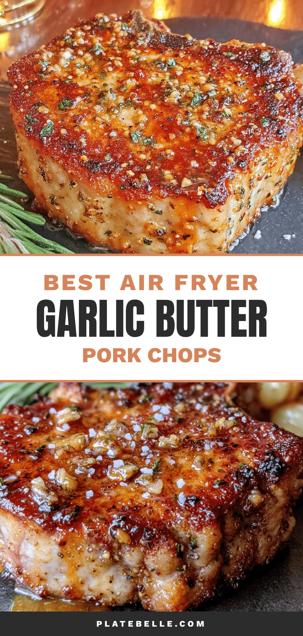 air fryer garlic butter pork chops recipe