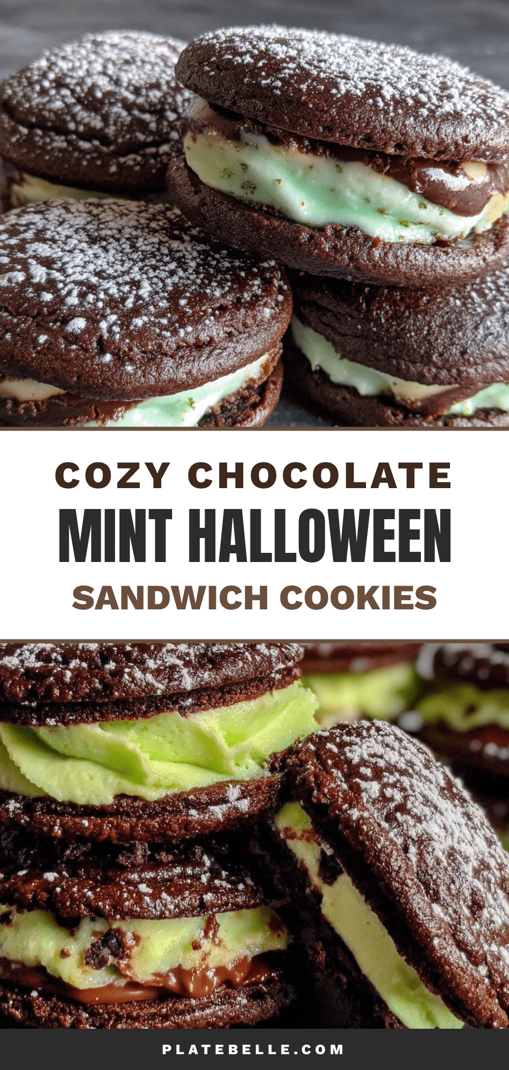 chocolate mint halloween sandwich cookies recipe
