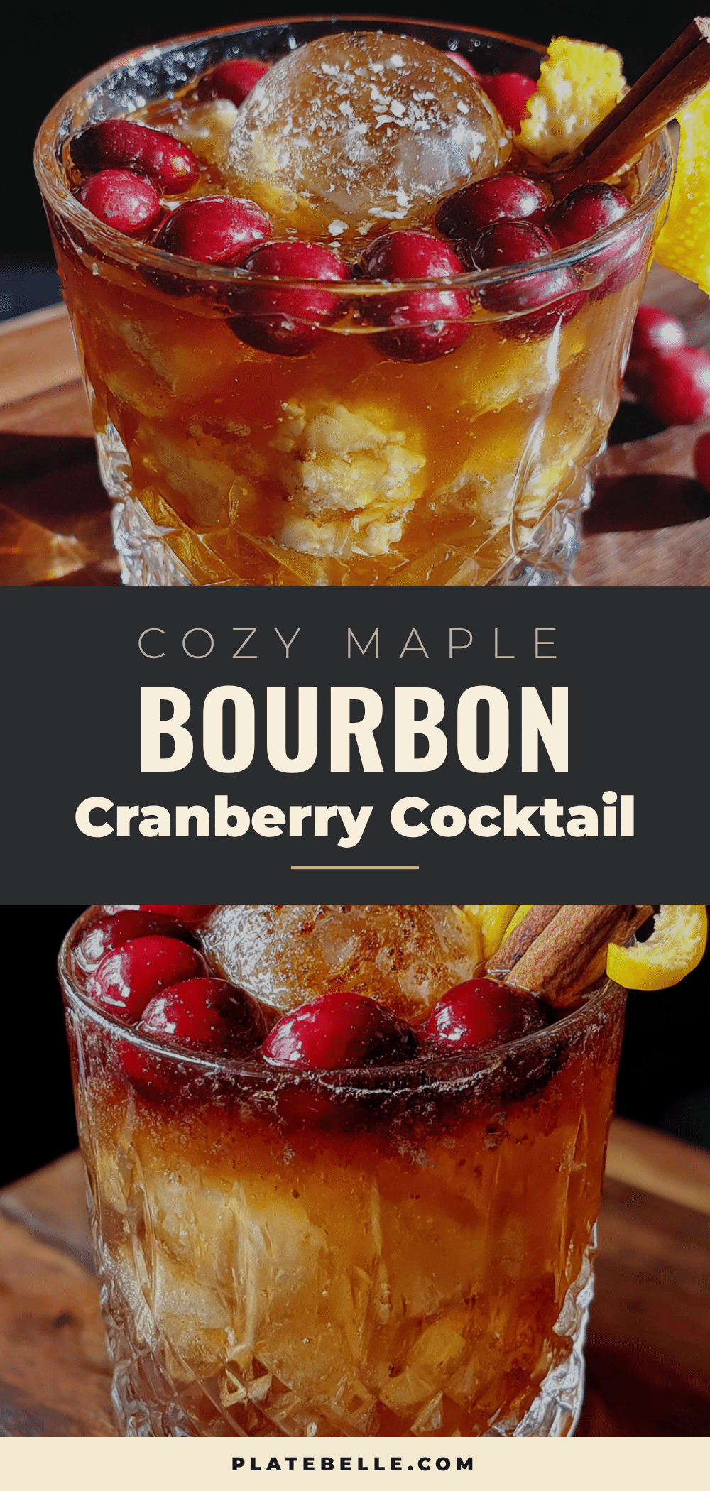 cozy maple bourbon cranberry cocktail for two recipe