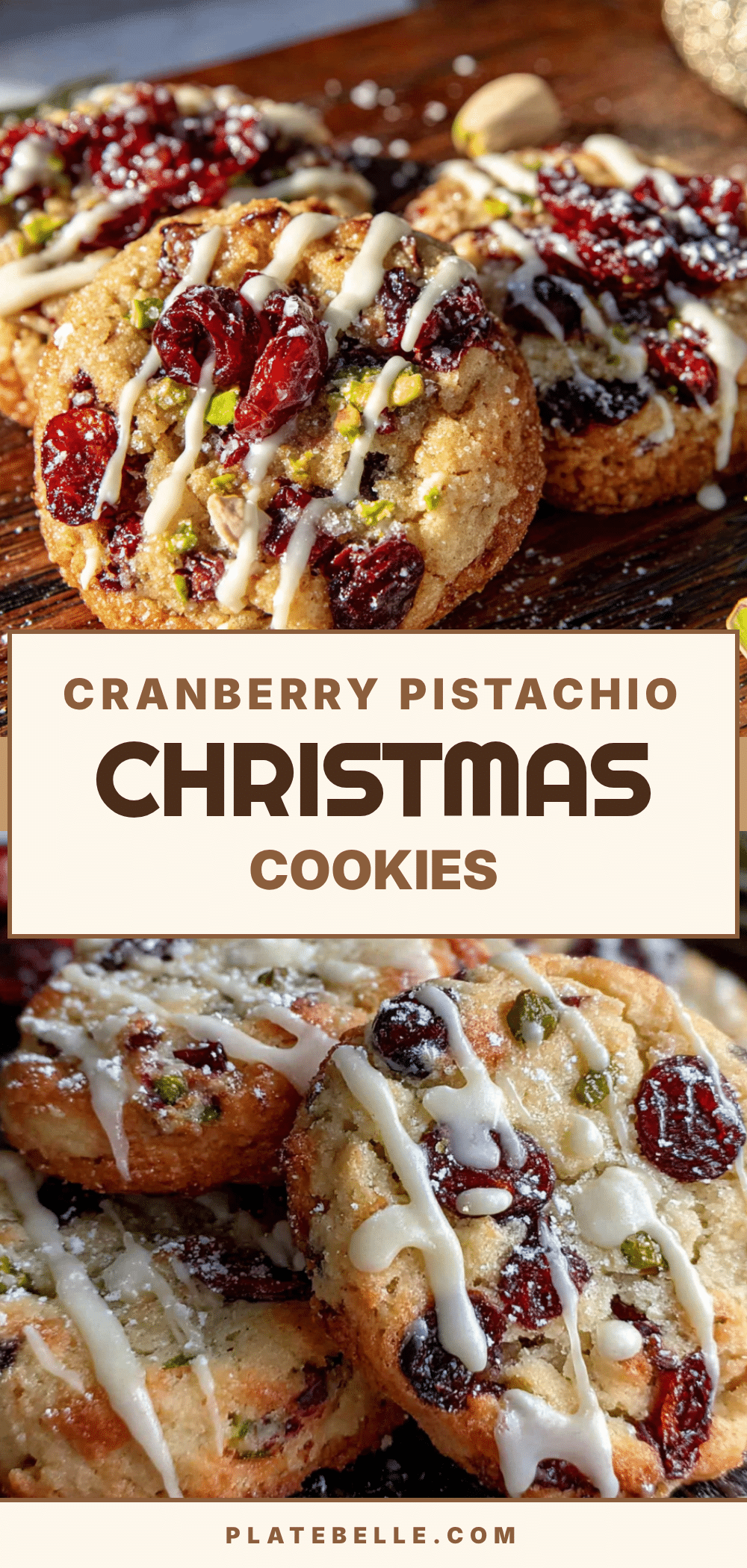cranberry pistachio Christmas cookies recipe