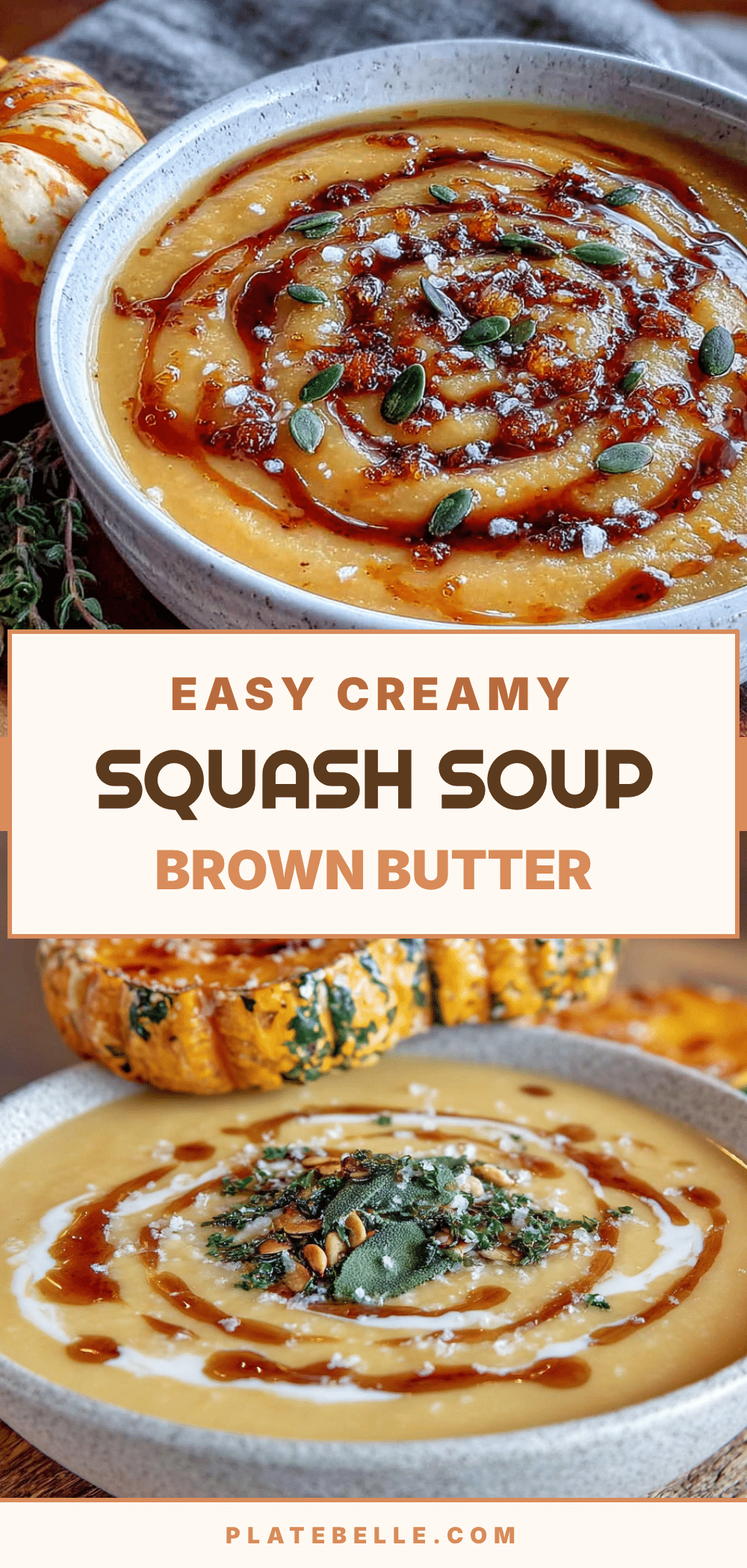 creamy delicata squash soup with brown butter recipe