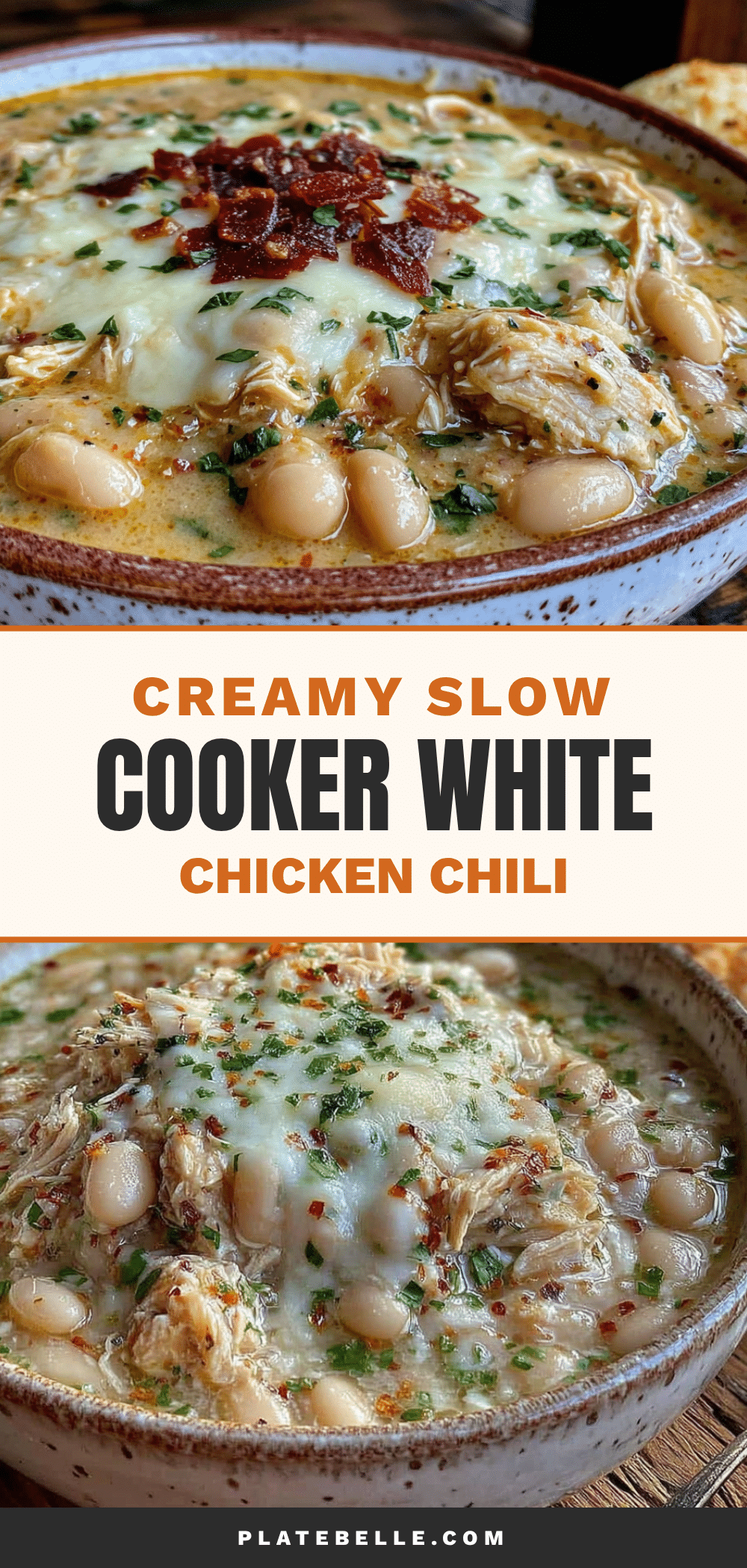 creamy slow cooker white chicken chili recipe