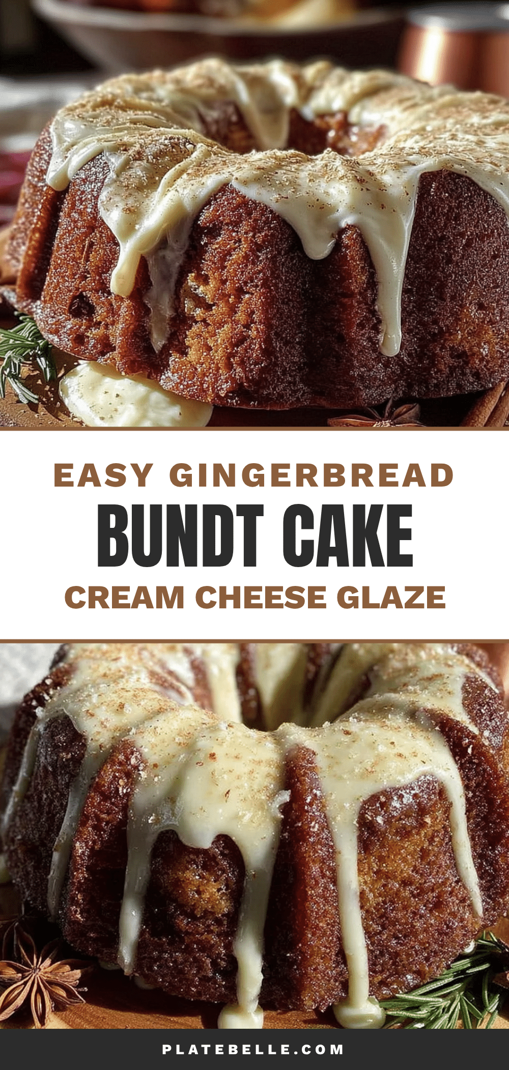easy gingerbread bundt cake with cream cheese glaze recipe
