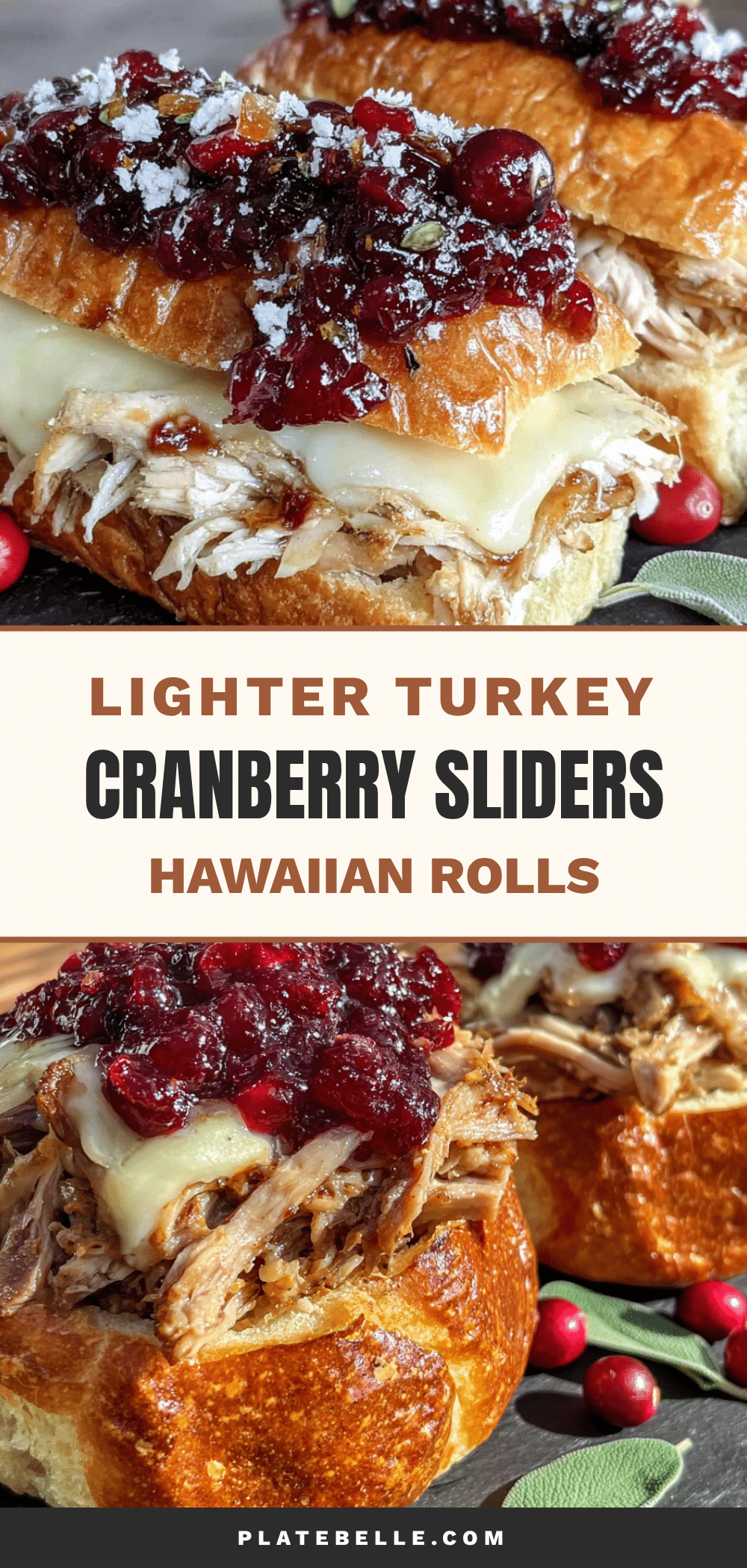 lighter turkey cranberry sliders recipe
