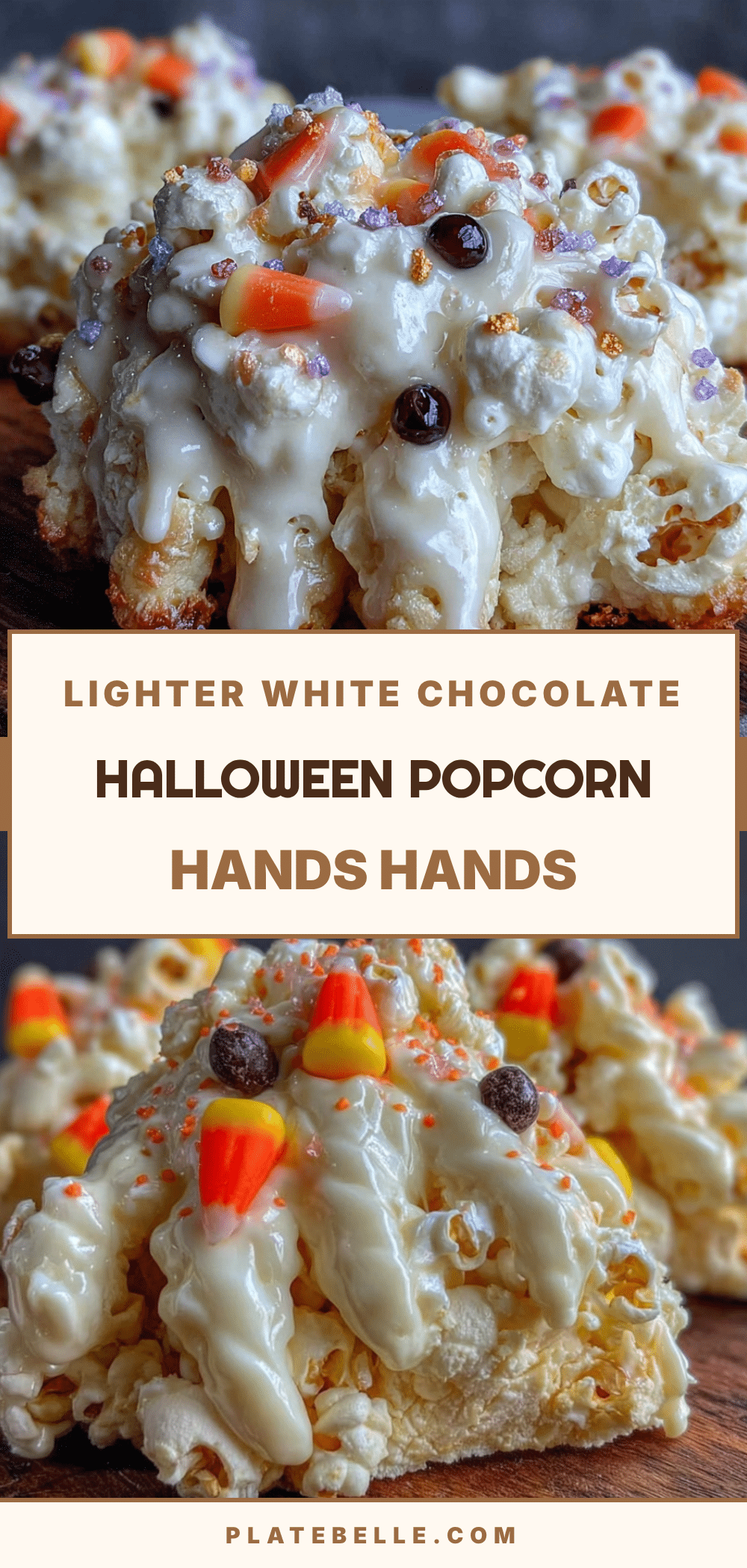 lighter white chocolate halloween popcorn hands recipe