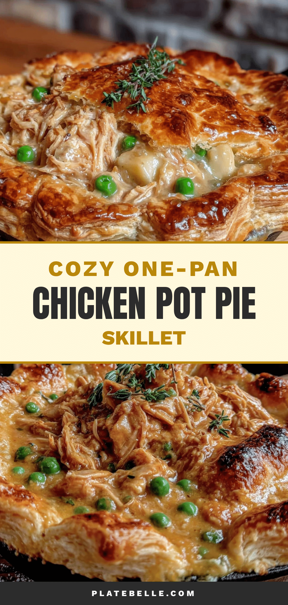 one-pan chicken pot pie skillet recipe