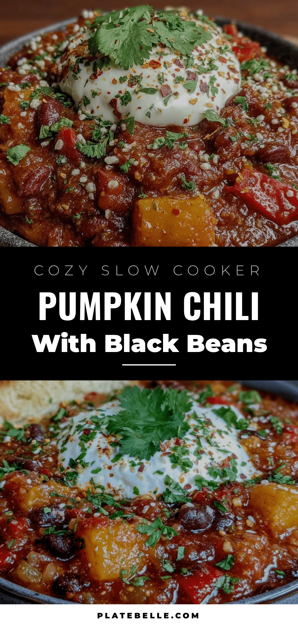 slow cooker pumpkin chili with black beans recipe
