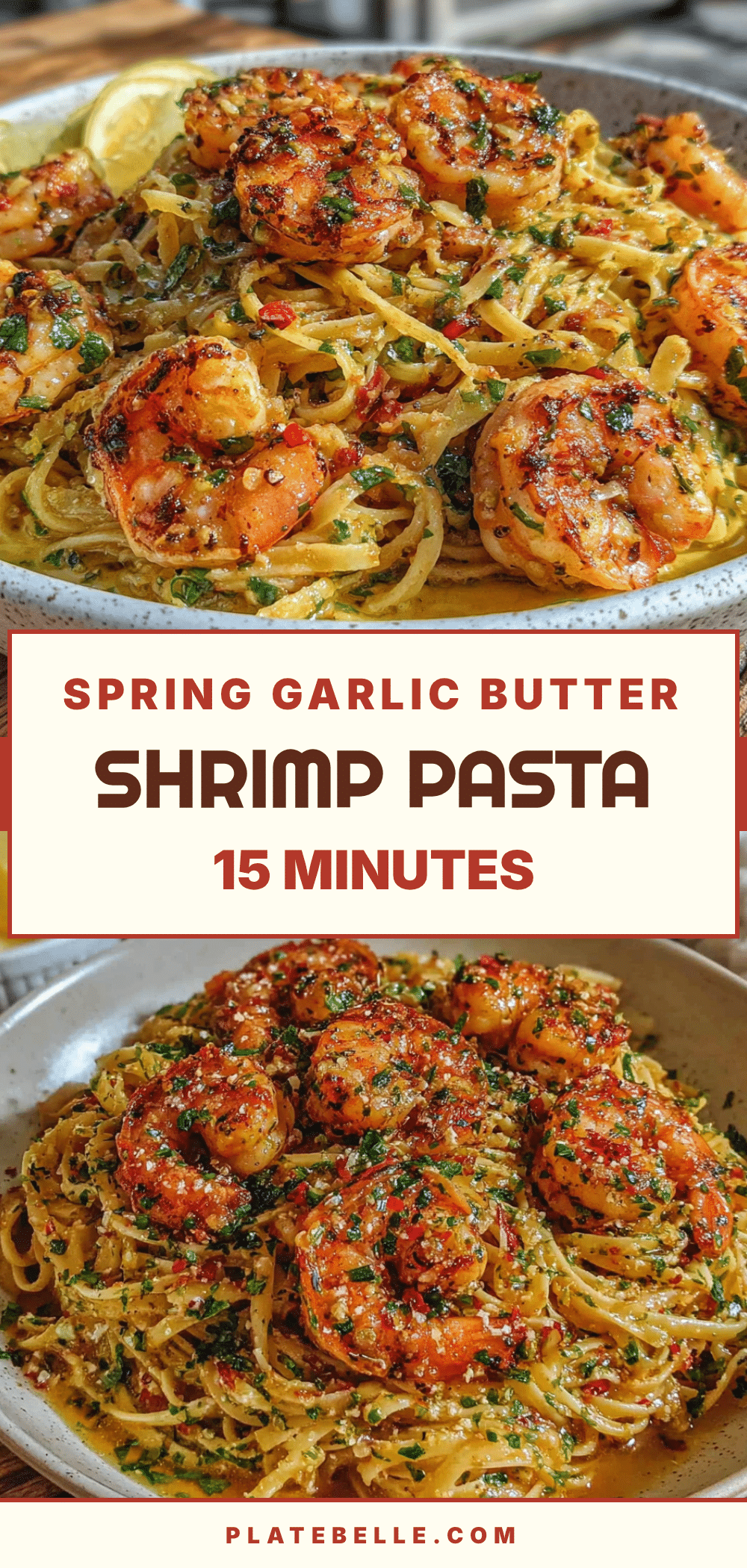 spring garlic butter shrimp pasta recipe